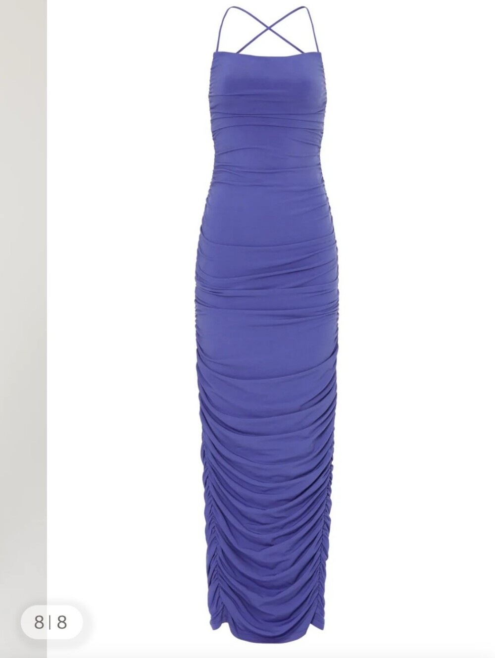 NEW Nookie Flirt Gown Purple Rouches Open Tie Back Long Sleeveless - Picture 4 of 4